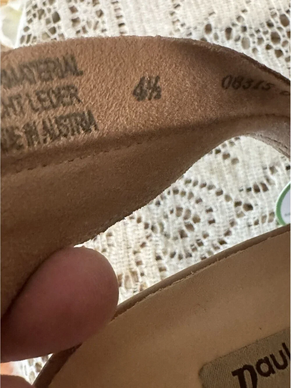 New Paul Green Tianna Tan Leather Peeptoe Bootie Perforated Lattice Shoe US 4.5